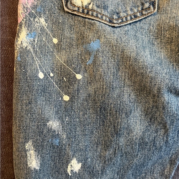 Polo Ralph Laure Distressed Paint-Splatter Skinny Jeans - Multi Color - Picture 3 of 8